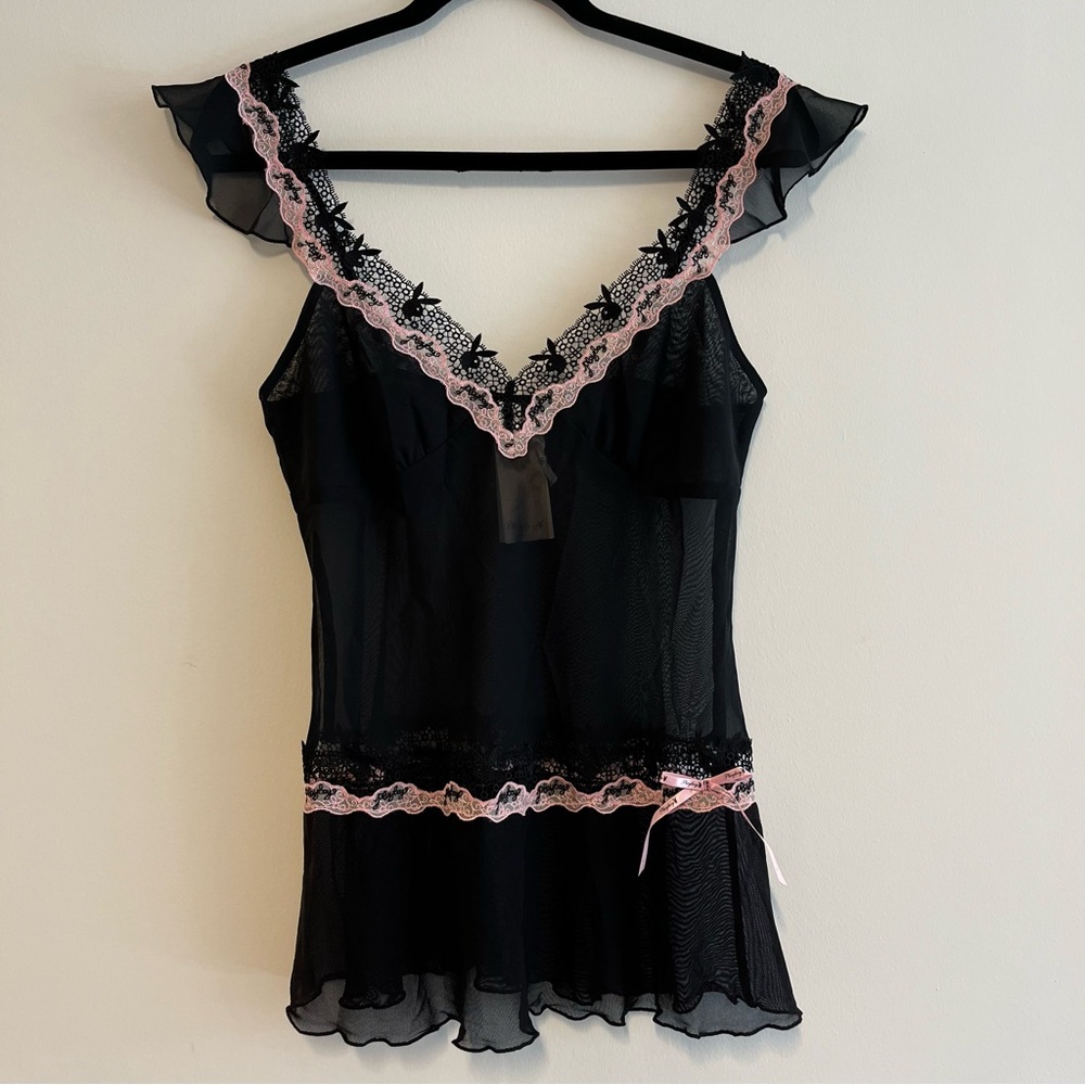 Playboy Intimates Bunny Lace Sheer Cami